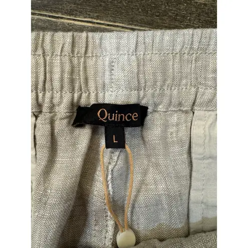 Quince 100% Linen Shorts Womens L Beige Tan Beachy Ethically Woven Coastal Size L