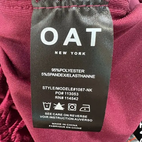 OAT New York Slim Velour Jogger Pants Womens Medium Cherry Elastic Waist & Ankle