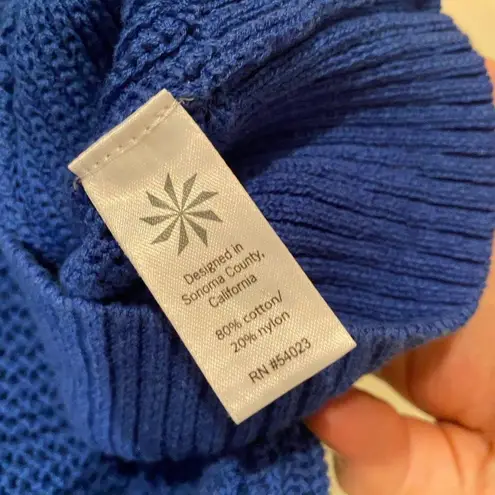 Athleta  Royal Blue Open Knit Zip Sweater