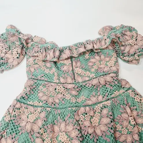 Lovers + Friends  Midvale Mini Dress in Green & Pink Large