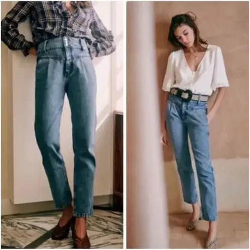 Sézane 💕SEZANE💕 Sama High Waisted Tapered Jeans ~ Blue Denim 36 EU = US 4 NWT