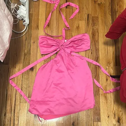 MORE TO COME Kristen Halter Mini Dress in Pink Size XL