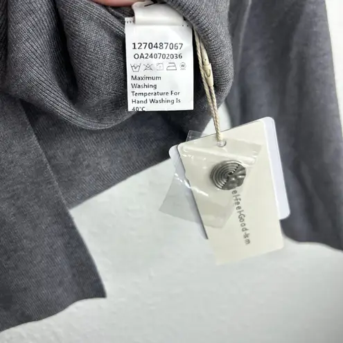 Commense Gray Crew Neck Single Button Front Knit Cardigan S NWT