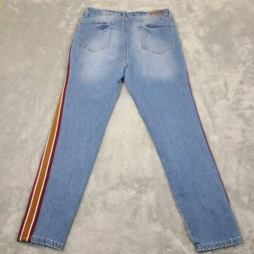 Dollhouse High Waist Skinny Jeans Size 13 W31 L27 Light Wash Denim, Striped Side