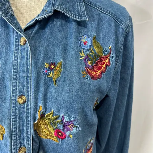 Bobbie & Brooks Vintage Bobbie brooks denim chambray embroidered shirt