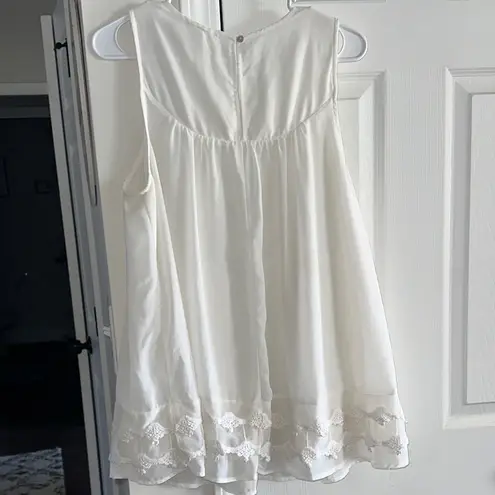 Entro  Ivory Lace Detail Tank Top