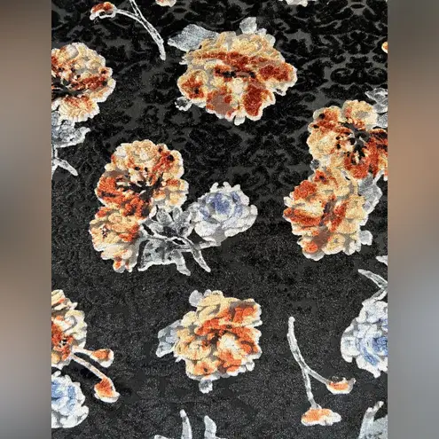 SOPHIA Floral Burnout Velvet & Mesh Top – Black – Size 34 (S/M) – EUC