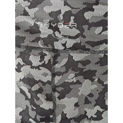 Ideology Spyder Active 7/8 Length Leggings Black Camo Sports Gym Yoga Workout S