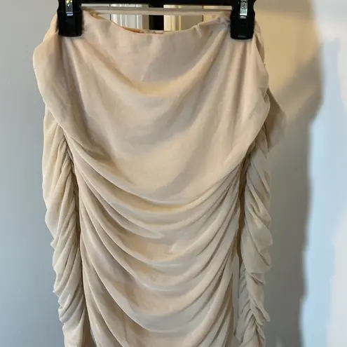 Tic Toc 10. Elegant Cream Ruched Off the Shoulder Long Sleeve Dress Size Medium