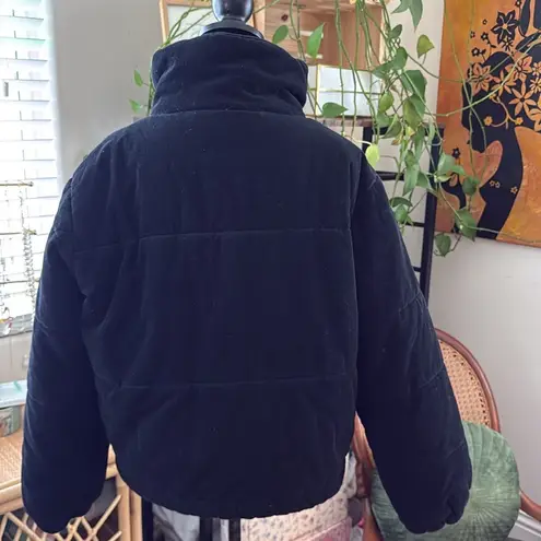 Princess Polly  Black Corduroy Zip Up Puffer Jacket - Image 2