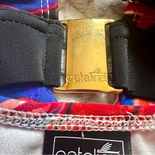 Catalina Vibrant Multicolor Women’s One Piece X-Back Tank Swimsuit, Royal Print