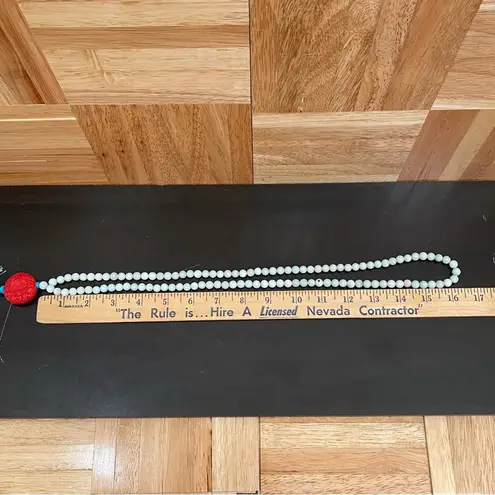 Flower Carved Cinnabar Beaded 32” Mala Necklace