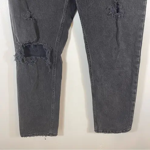 Abercrombie & Fitch  Women's High Rise Dad Jeans Double Destroy Black size 4 S