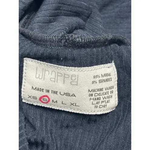 NEW Wrapped Black Turtleneck Long Sleeve Rib Knit Cropped Bolero Shrug Top Sz S