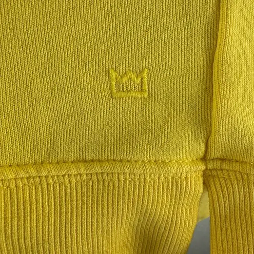 Crown & Ivy  Bright Yellow Long Sleeve Hooded Hand-Warming Pouch Sweatshirt Sz L