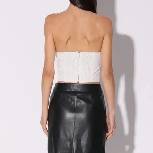 Walter Baker Tanvi Top, Chicago Pin Stripe Color White Black Stripes Back zipper