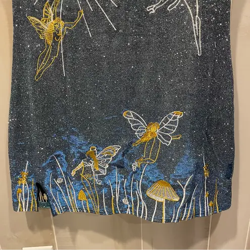 Source Unknown Cute sparkly glitter celestial fairy sun blue moon mushroom mini bodycon dress - Image 9