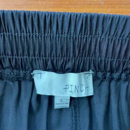 Pinch Black Satin Cargo Jogger Pants
