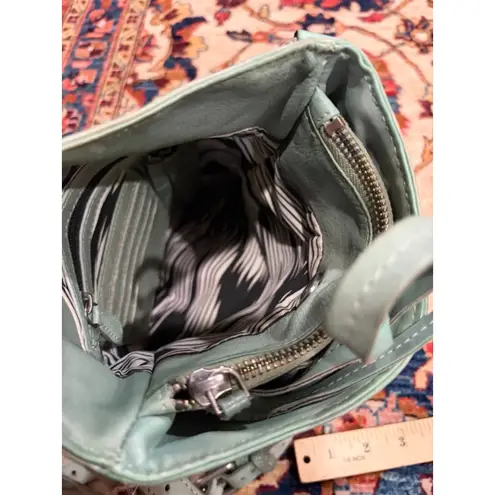 Latico Leathers Mint Green Genuine Leather Crossbody Bag Boho Soft Pebbled Purse