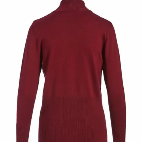 August Silk Mulled Wine Stripe Long Sleeve Turtleneck Medium