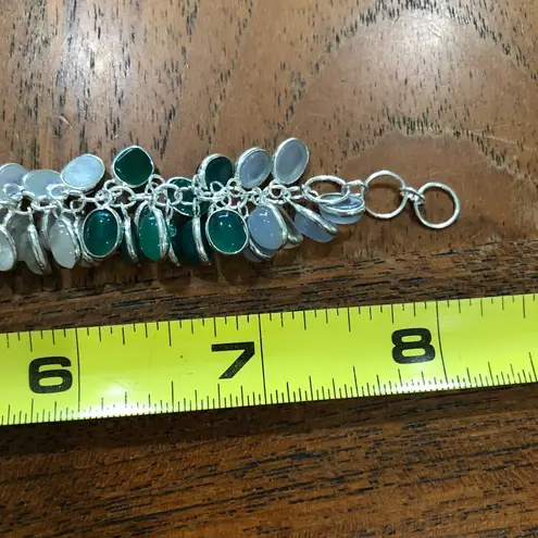 None Multi-Gemstone Bunch Bracelet 925 Sterling Silver