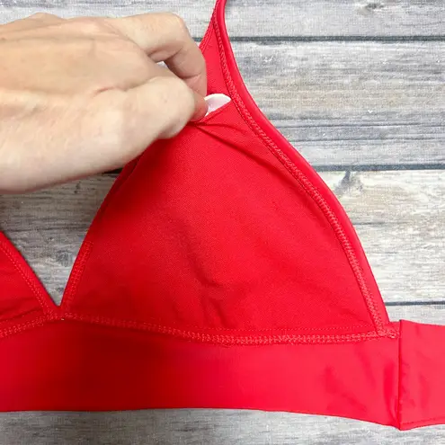 Body Glove Red Triangle Halter Back Tie Removable Pads Bikini Top Small NWT NOS