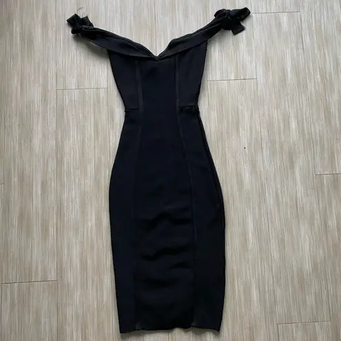 House Of CB  black off the shoulder bondage dress XS