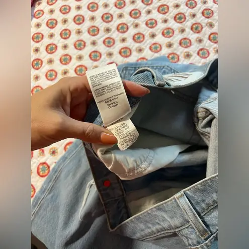 NWT Mother Snack The Fun Dip Puddle Wide Leg Baggy Jeans Size 30 Light Wash Blue