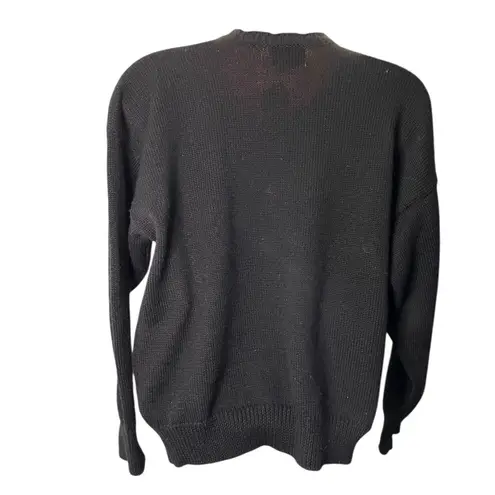 Koret Petites Embroidered Knit Sweater Beaded Tapestry Motif Black M Size undefined