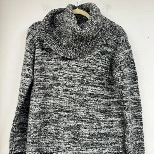 Long Tall Sally Grey Oversized Turtleneck Sweater Dress Womens XS Cowl Neck Gray