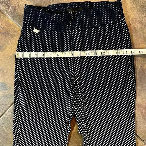 Premise Polka Dot Dark Navy and Cream Ombré Look Tummy Control Bengaline Pants S