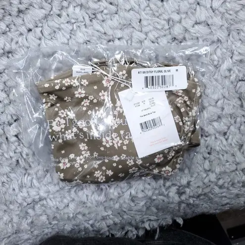 ANDIE Swim Bora Bora Bandeau Bikini Top Green Ditzy Floral Size Medium Lined