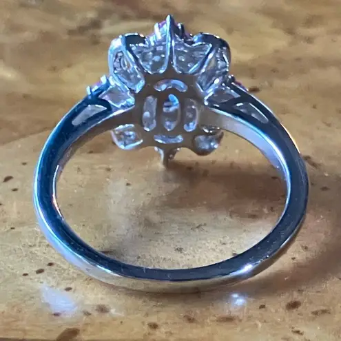 AAA Tanzanite Moissanite Sterling Silver Ring Size 7 Purple