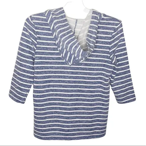 Organic Rags French terry Heather Blue striped hoodie size XS