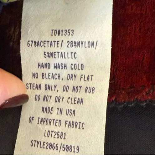 VTG Willow Ridge Velvet Color Block Open Blazer Jacket Womens 14P Made in USA