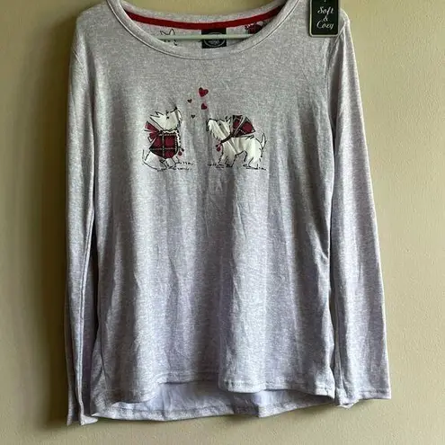 Laura Ashley Gray Long Sleeve Cozy Shirt small NWT