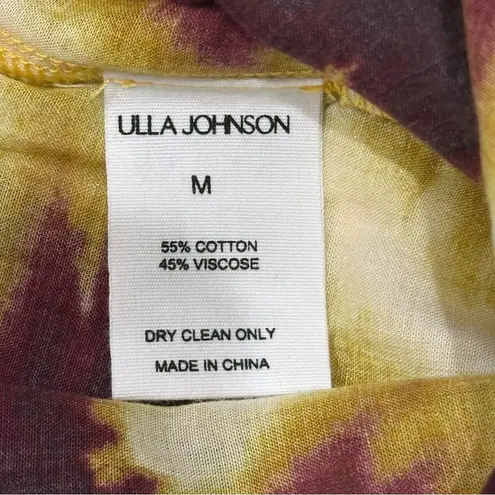 Ulla Johnson Bijou Shorts Tie Dye Sunburst Cotton Beads Brown Yellow Medium Boho