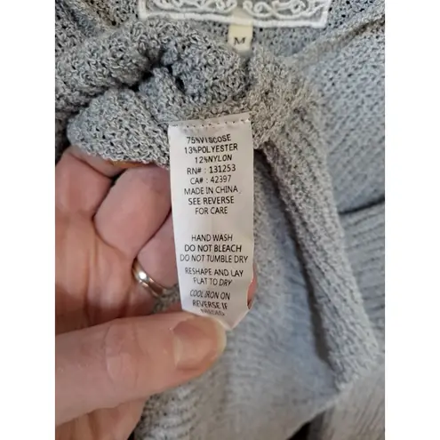 Pink Martini Gray Knit V Neck Sweater Size Medium