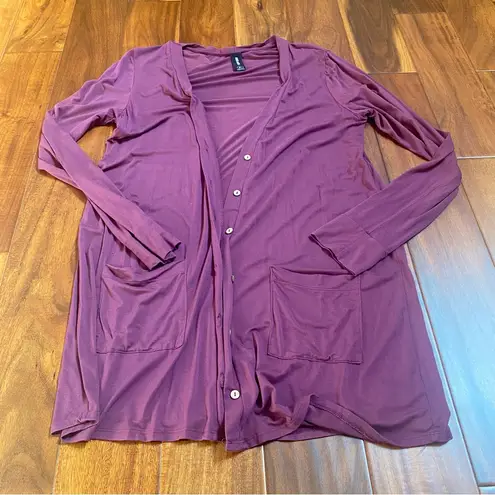 Agnes & Dora Women’s Purple Knit Long Sleeve Cardigan With Buttons Size Medium