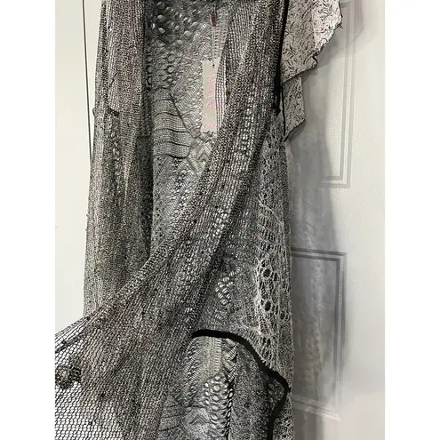 Pretty Angel  Mesh Lace Sleeveless Draped Front Cover Up Duster Size S/M NEW