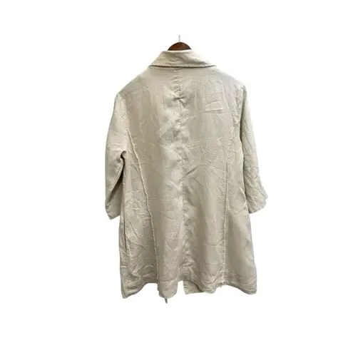 Saint Tropez West ✨ Tan 100% Linen Ladies Sz Medium Jacket✨