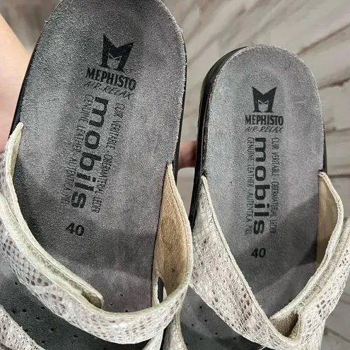 Mephisto Ulda Light Sand Boa Comfort Sandal Women's Size 40 Gray