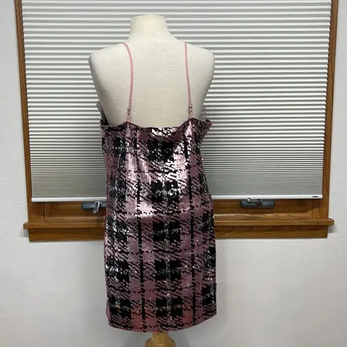 NBD  NWT Ansley Pink Black and Silver Sequin Mini Dress XL