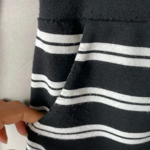 Silence + Noise sz S black white strip long sleeve romper