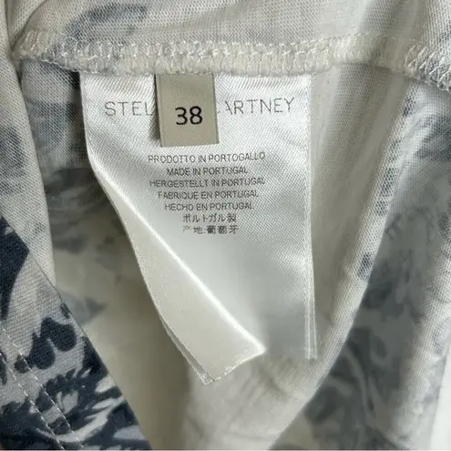 Stella McCartney Sleeveless Tank Top White Blue Stripes Floral Print Womens 40