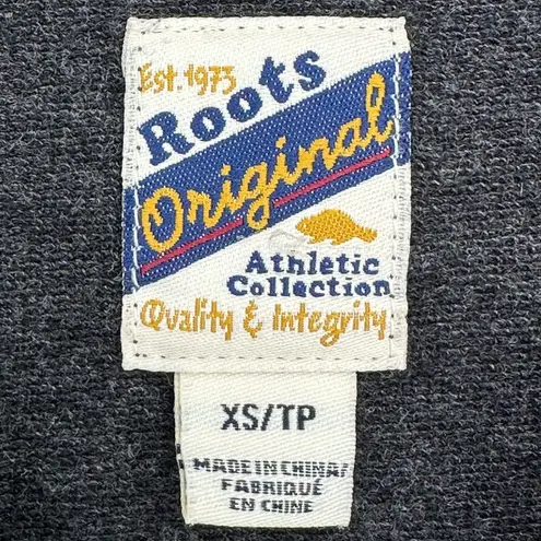 Roots | XS | Gray Slim Fit Crew Slit V-Neck Kanga Pocket Beaver Logo Sweatshirt