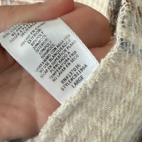 Roolee Plaid Shacket Button Down Jacket Women's Size L Lumberjane Wool Blend