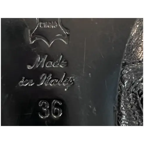 Vintage Equipe Italian Leather Square Toe Boots 3" Heel Size 36 Matrix Old Money Black