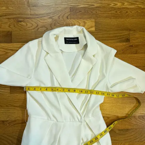 The Fifth Label Women’s XS White Collared V-neck Short Sleeve Pants Jumpsuit