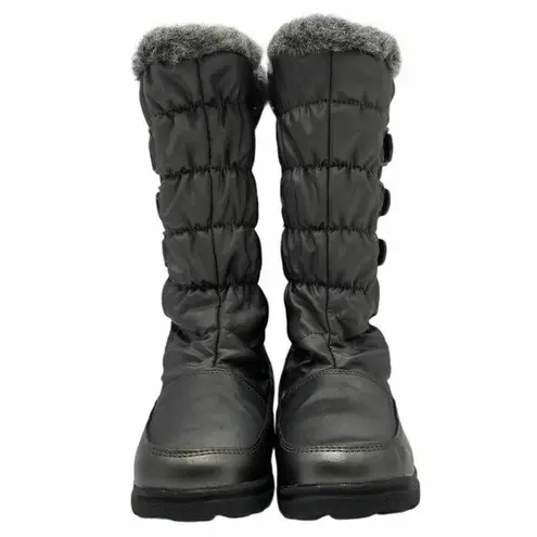 Aqua Stop Mongoose Winter Boots Faux Fur Lined Side Zipper Gray Size 7